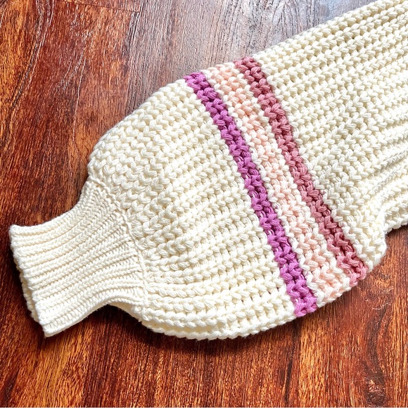 Blue Blush Women’s Oversized Balloon Sleeves Knit Sweater Ivory White Size M/L - Picture 7 of 11